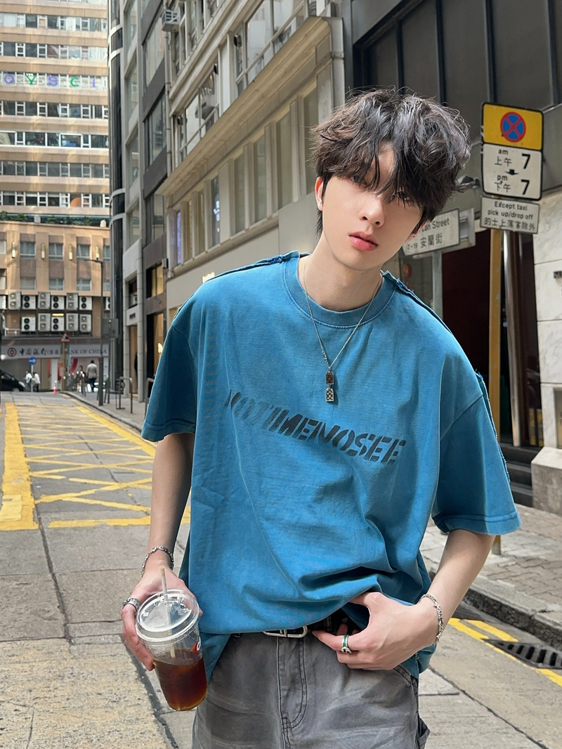 スカイブルー サイドタックTシャツ