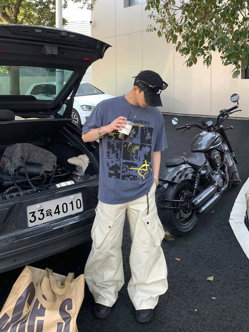 アメリカン クリエイティブグリッド Tシャツ