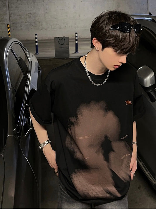 スモークレタープリント Tシャツ