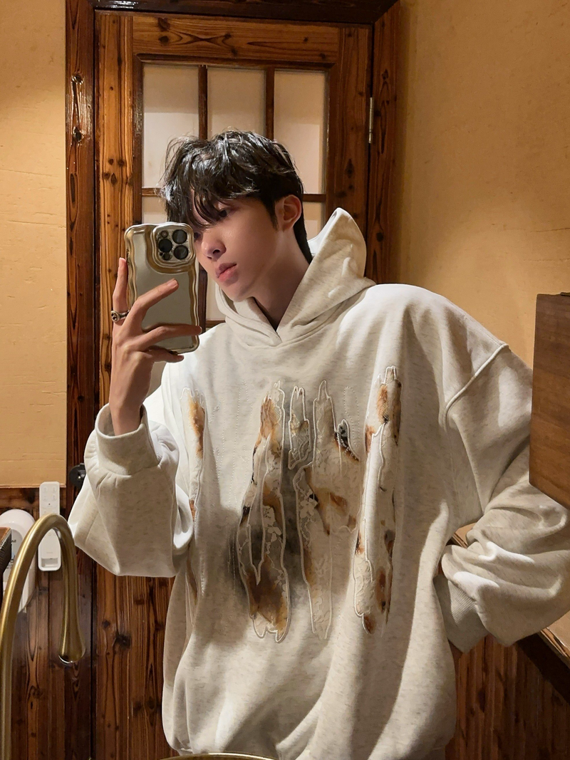 レトロ 花柄レース刺繍パーカー