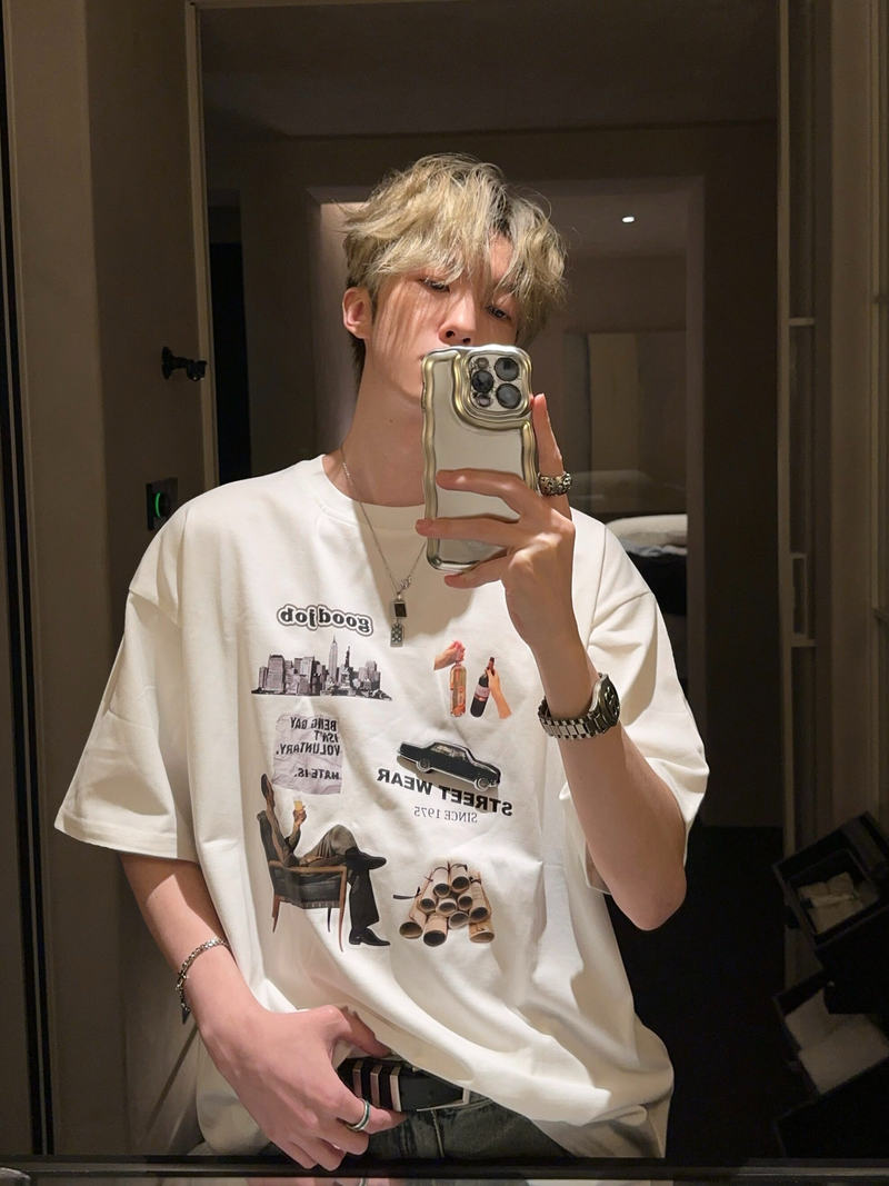 レトロ シティプリントTシャツ