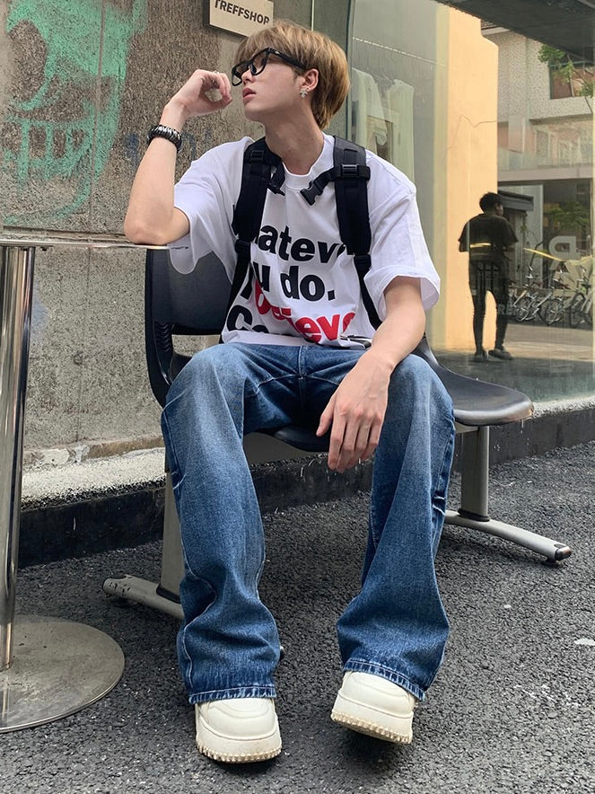 アクセント レタープリント Tシャツ