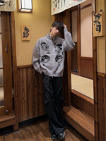 パターンポートレート ジッパーセーター