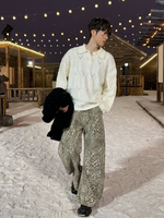 ダイヤチェック柄 ツイストポロセーター