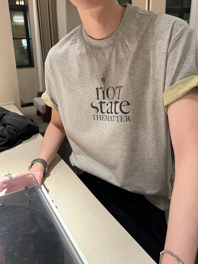 レトロ コントラストスリーブTシャツ