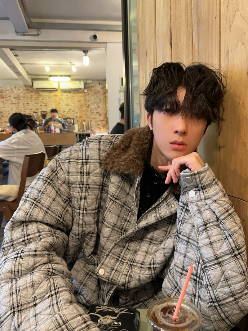 レトロチェック柄 キルティングジャケット