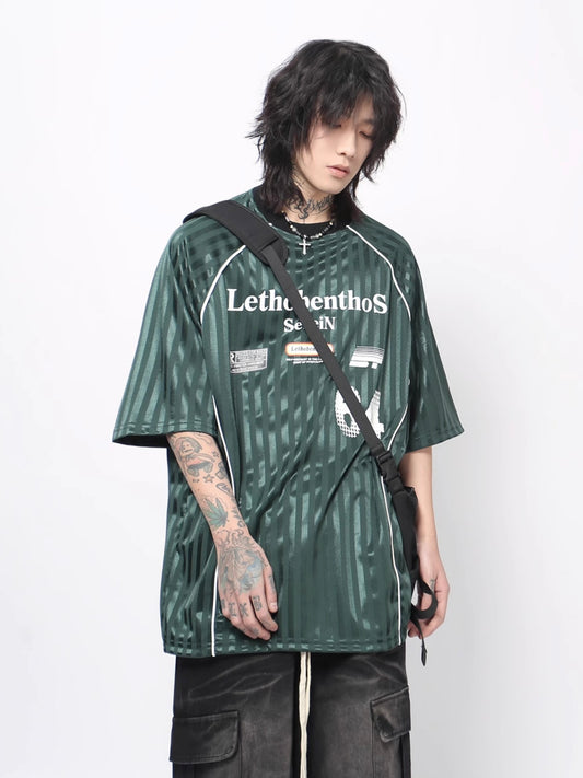 レトロ ストライプグリーン ゲームシャツ