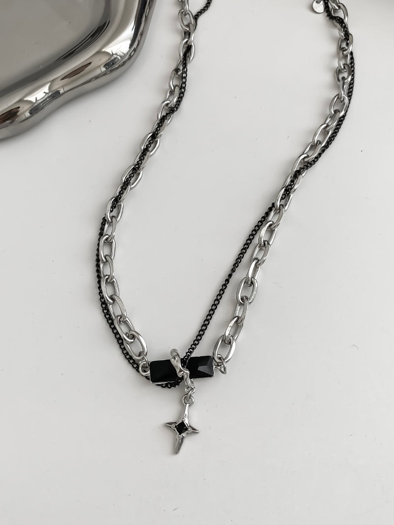 ダークチェーン ダブルレイヤーネックレス