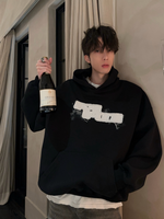 バックプリント 刺繍パッチ オーバーフーディー