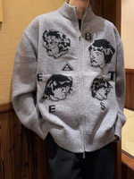 パターンポートレート ジッパーセーター