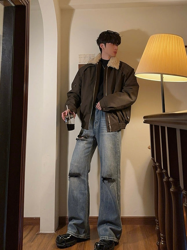 ラムファー バイカーボンバージャケット