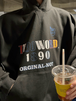 レトロ エンブレムバックプリント パーカー