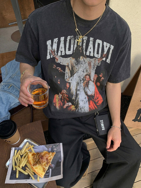 レトロ プリーストプリント Tシャツ