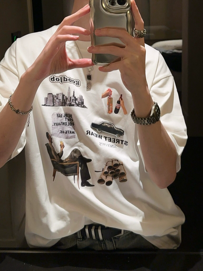 レトロ シティプリントTシャツ