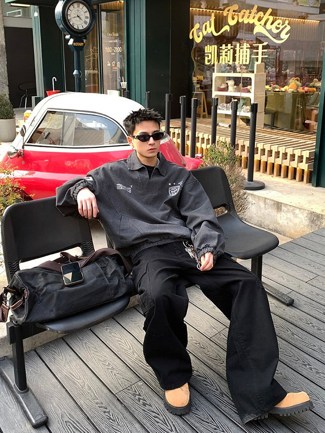 プルオーバー Vネック ゲームトラックジャケット