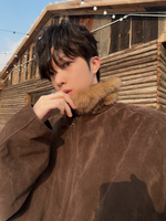 レトロ ワンポイント スエードファージャケット