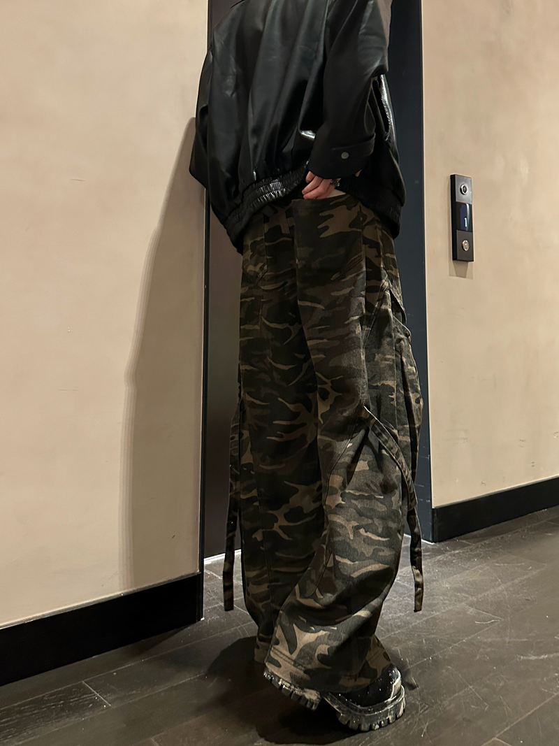 レトロ カモフラージュ迷彩 カーゴパンツ