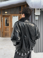 裏起毛ラムファー ウォーム PUレザージャケット