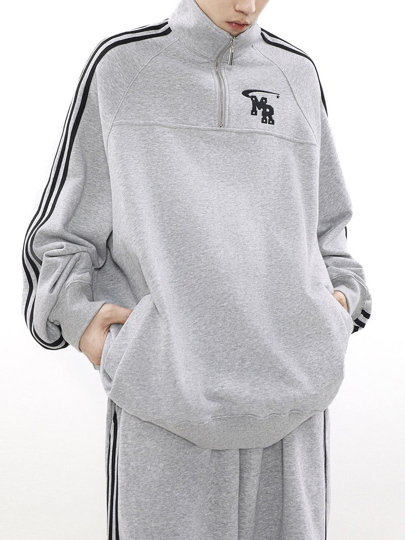 サイドライン ハーフジップ スウェットセットアップ