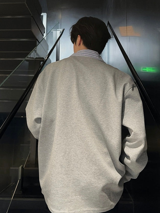 シャツ付き ハーフボタン ロングTシャツ