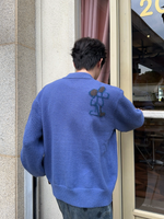 花柄 ニットジップカーディガン