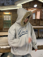 レトロ刺繍 ネックファーパーカー