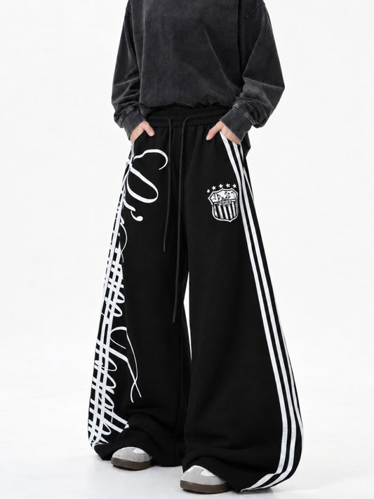 エンブレム サイドライン スウェットパンツ