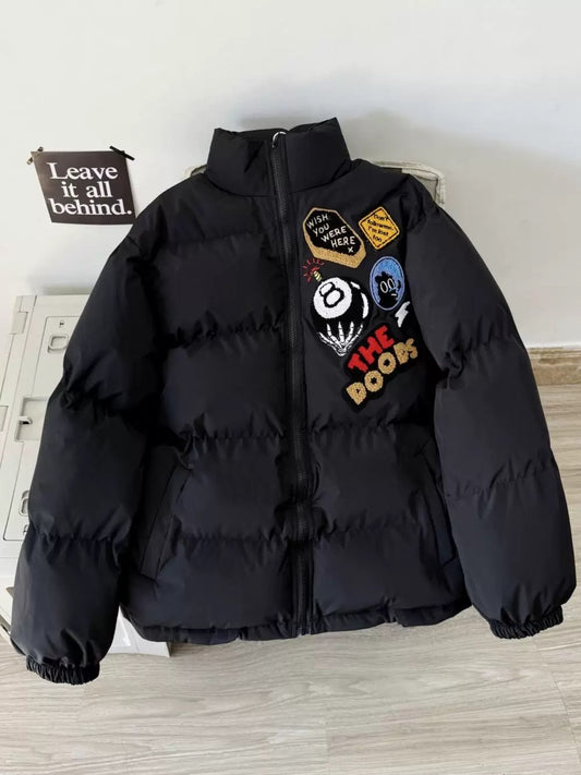 スタンドカラー レトロワッペン刺繍ペディン