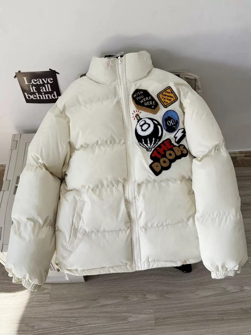 スタンドカラー レトロワッペン刺繍ペディン