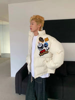 スタンドカラー レトロワッペン刺繍ペディン