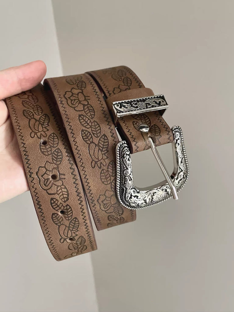 アメリカンレトロ ブラウン バックルベルト