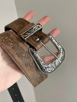 アメリカンレトロ ブラウン バックルベルト