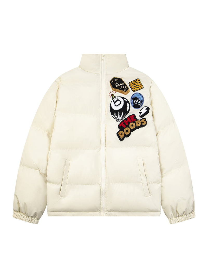 スタンドカラー レトロワッペン刺繍ペディン