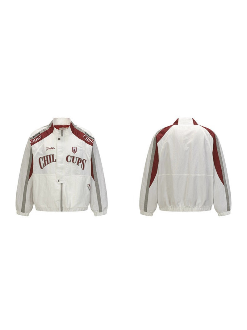 スタンドカラー レーシング トラックジャケット