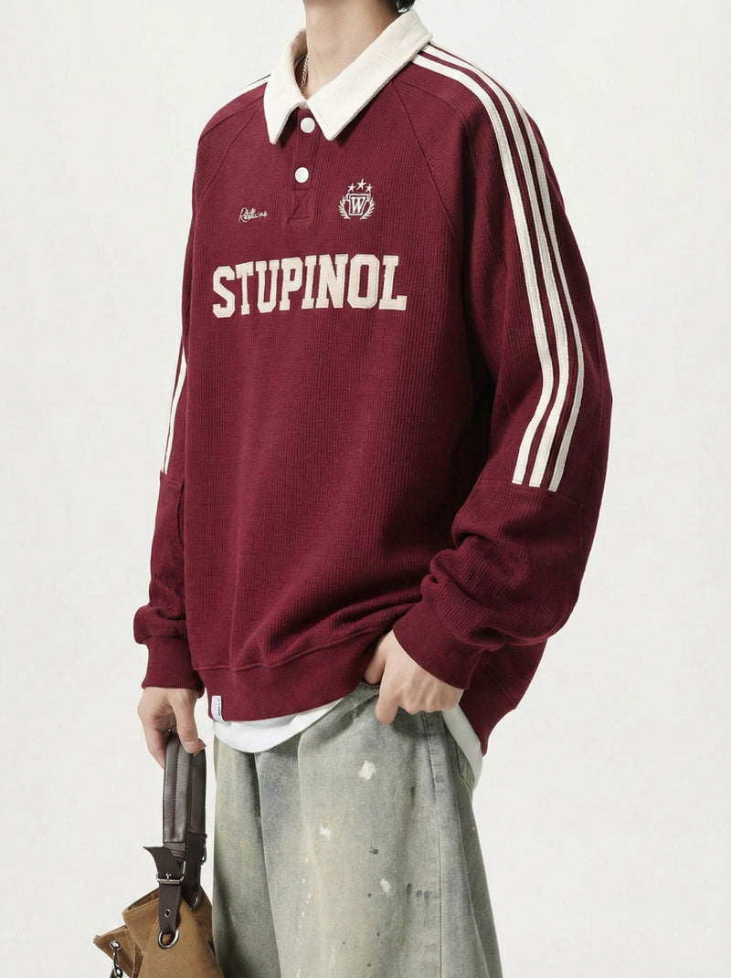 レトロ サイドライン スウェット ゲームポロシャツ