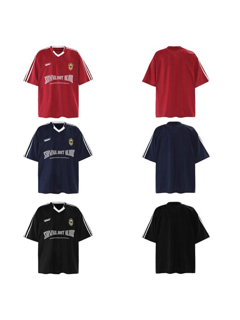 ストライプ ワープドロゴ ゲームTシャツ