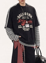 アメリカンレトロプリント レイヤードロングTシャツ