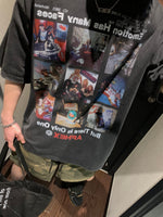 クリエイティブ グリッドプリント Tシャツ