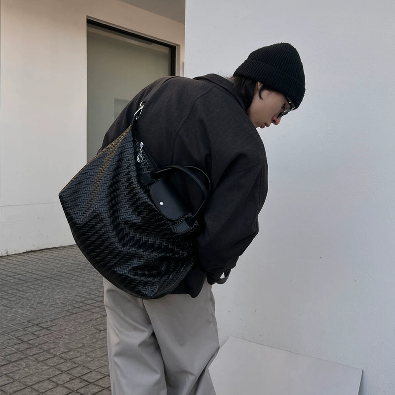 レトロ PUレザー ショルダーバッグ