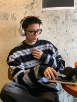 レトロストライプ ワンポイント スウェットトレーナー