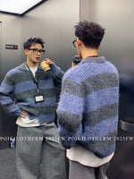 コントラストストライプ レイジーカーディガン