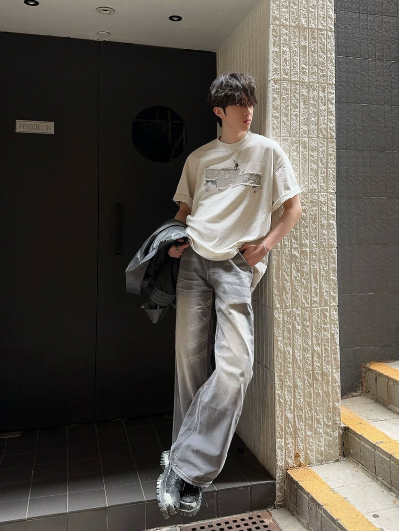 バックプリント 刺繍パッチ Tシャツ