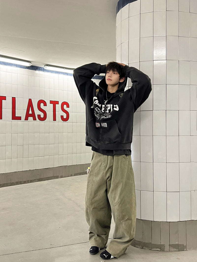 アメリカンレトロプリント ジップパーカー