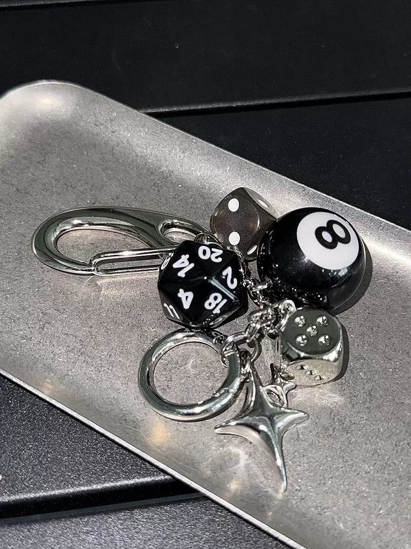カラビナ オブシディアンダイス キーチェーン