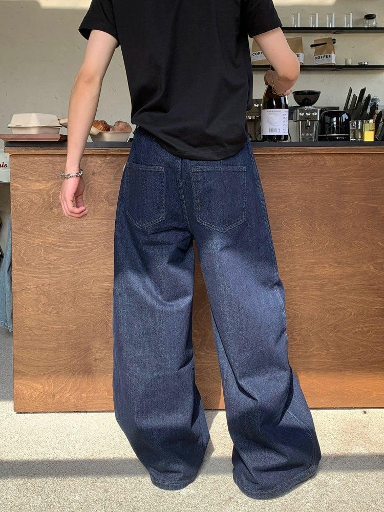 レトロパッチ バギーリジットデニム