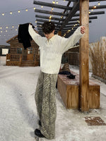 ダイヤチェック柄 ツイストポロセーター