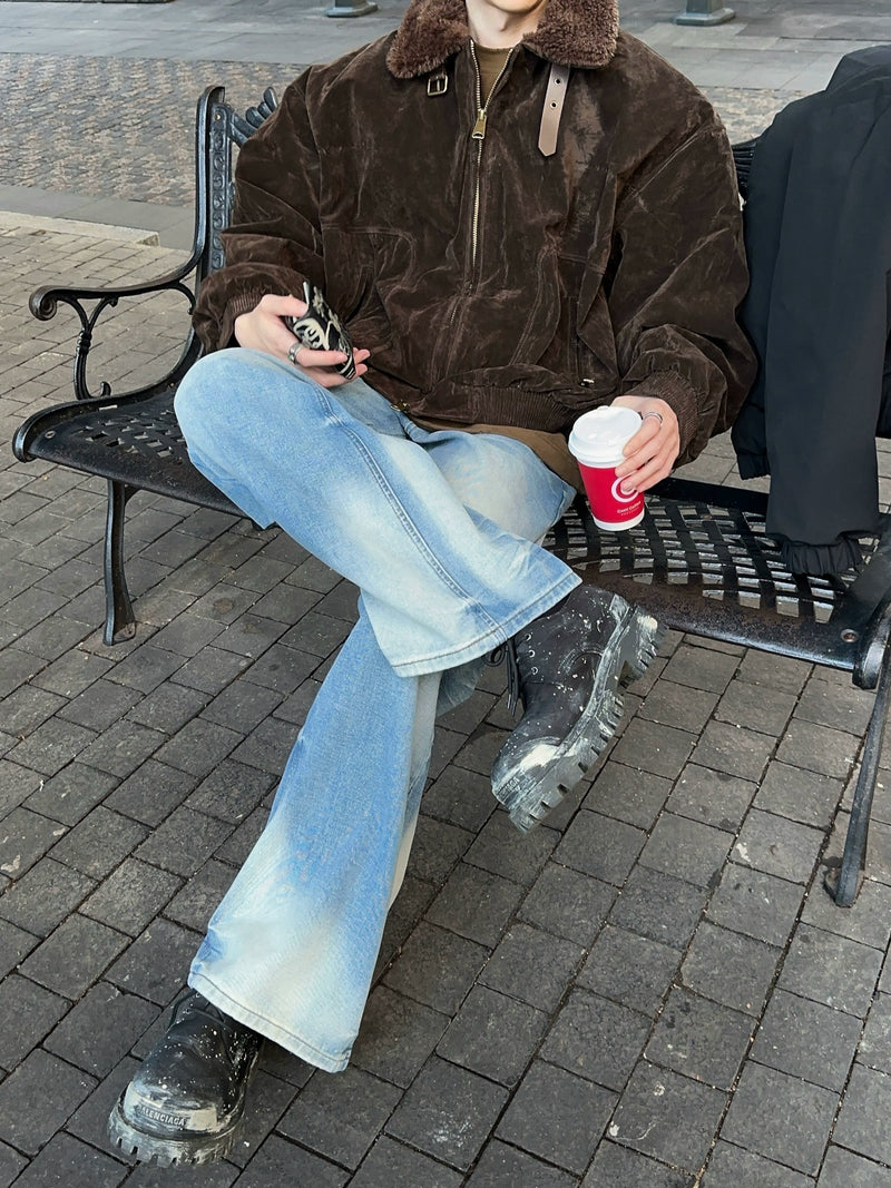 レトロ ファーベルト ベロアジャケット