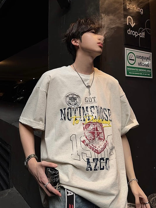 レトロ刺繍 プリント Tシャツ