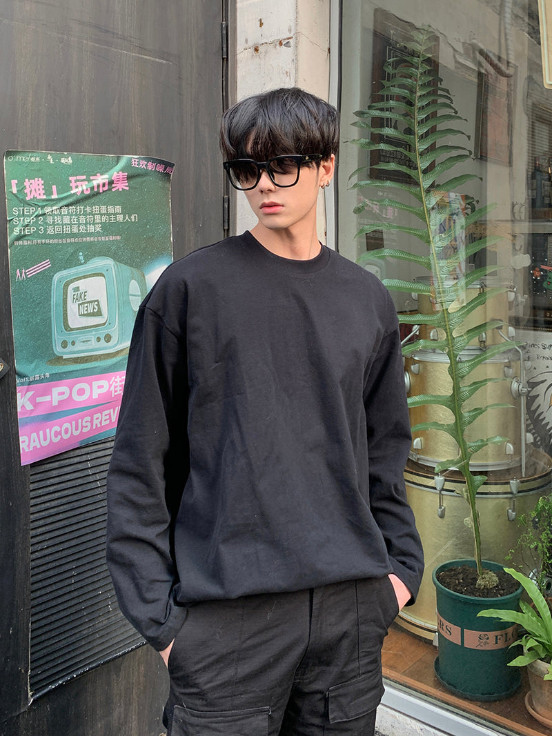 シンプル ストリート ロングTシャツ
