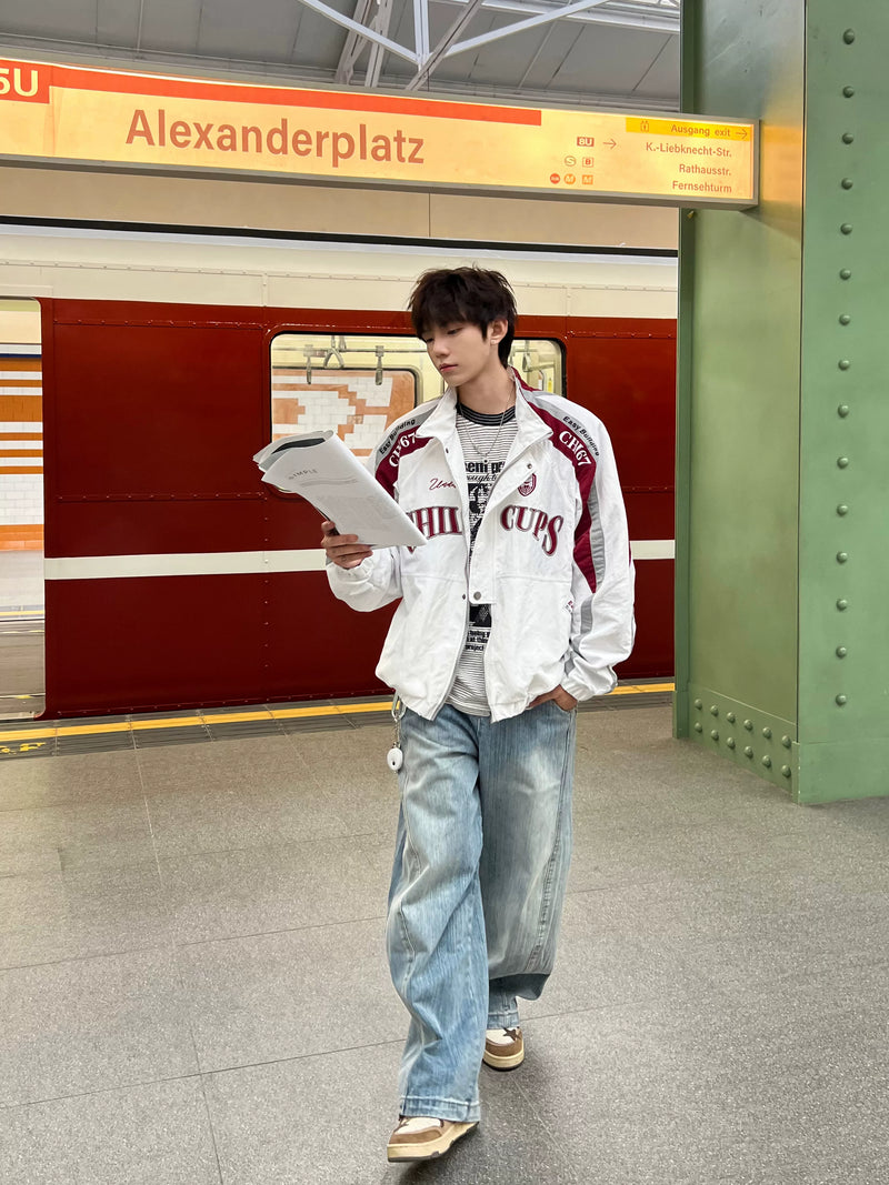 スタンドカラー レーシング トラックジャケット